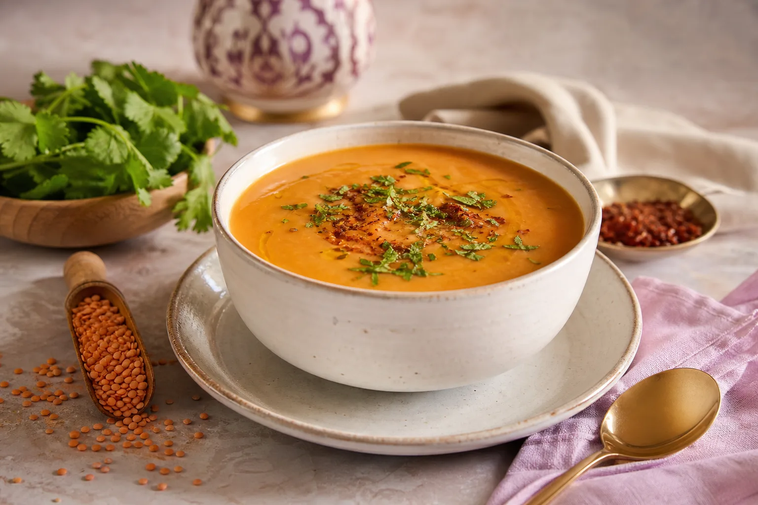 شوربة العدس الأحمر
