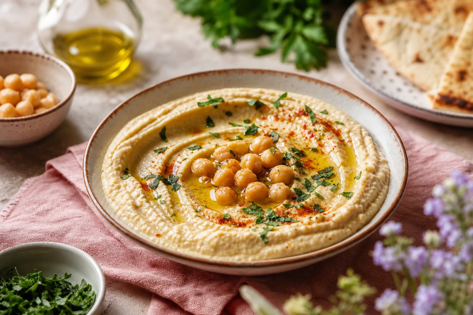حمص بالطحينة