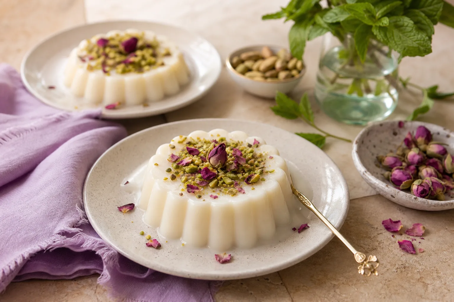 مهلبية بماء الورد